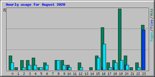 Hourly usage for August 2020